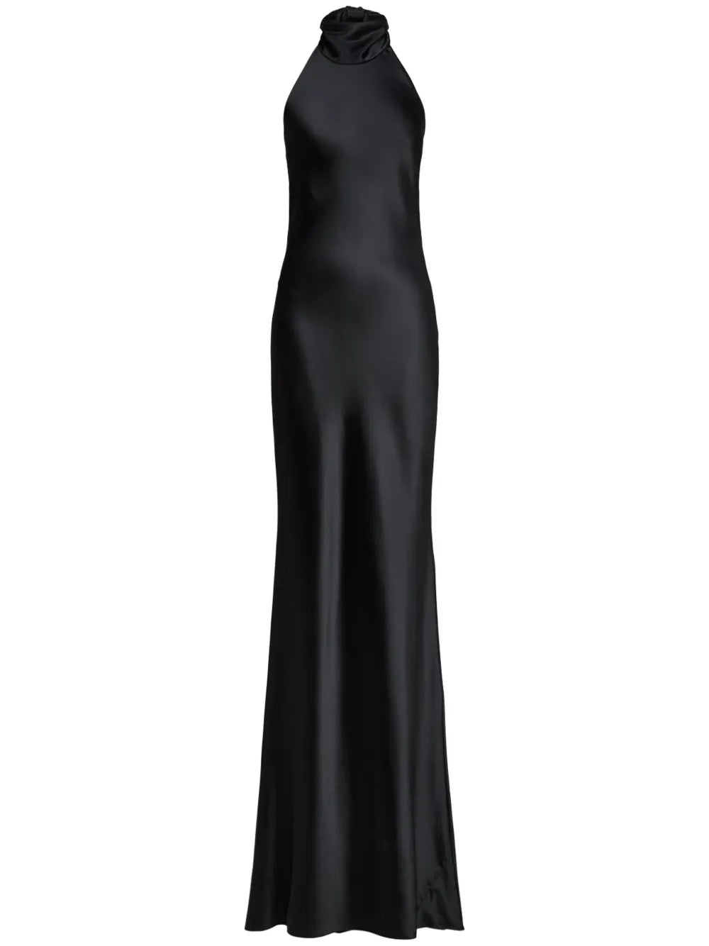 Ralph Lauren Collection Satin Finish Sleeveless Gown — Black — Size XS — Front View