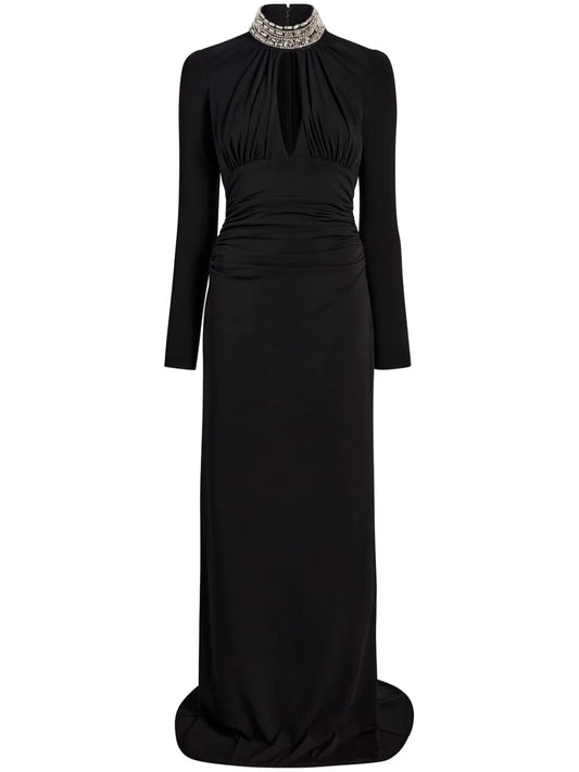 Cinq A Sept Kimbra Gown Dress — Black — Size L — Front View