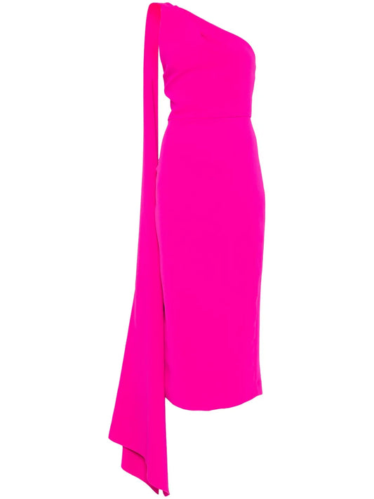 Solace London Samira Midi Dress — Pink — Size XS — Front View