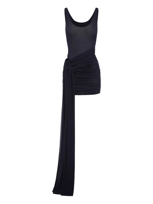 Alex Perry Ruched Mini Dress — Blue/ Navy/ Red — Size XS — Front View