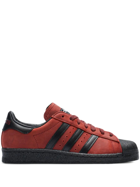 adidas Superstar 82 Sneakers — Burgundy/Black — Size US M 4 - US W 5.5 — Front View