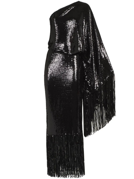 Taller Marmo Eternity Disco Maxi Dress — Black — Size XS — Front View