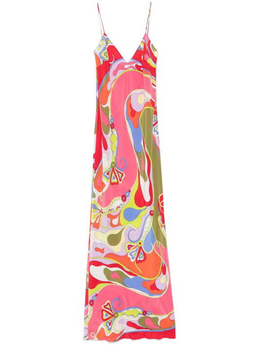 Pucci Orchidee Print Dress — Pink — Size XS — Front View