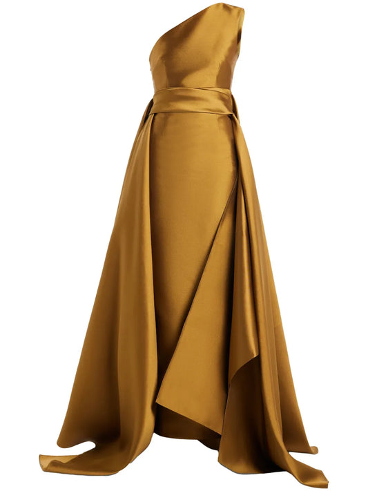 Solace London Charo Gown — Gold — Size XS — Front View