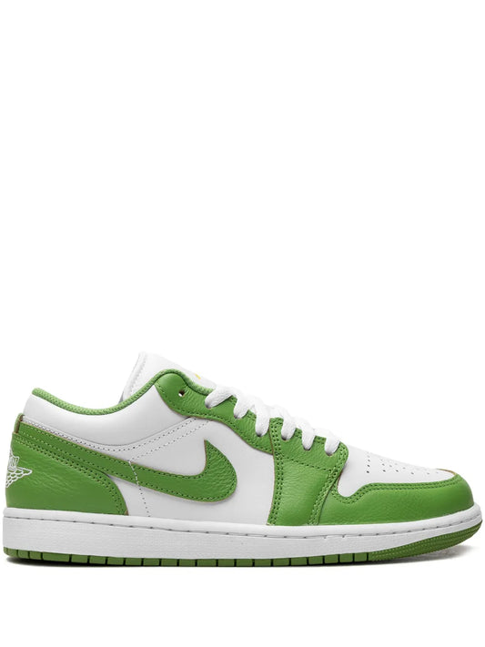Air Jordan 1 Low Se Chlorophyll Sneakers — White/Green — Size US M 9.5 - US W 11 — Front View