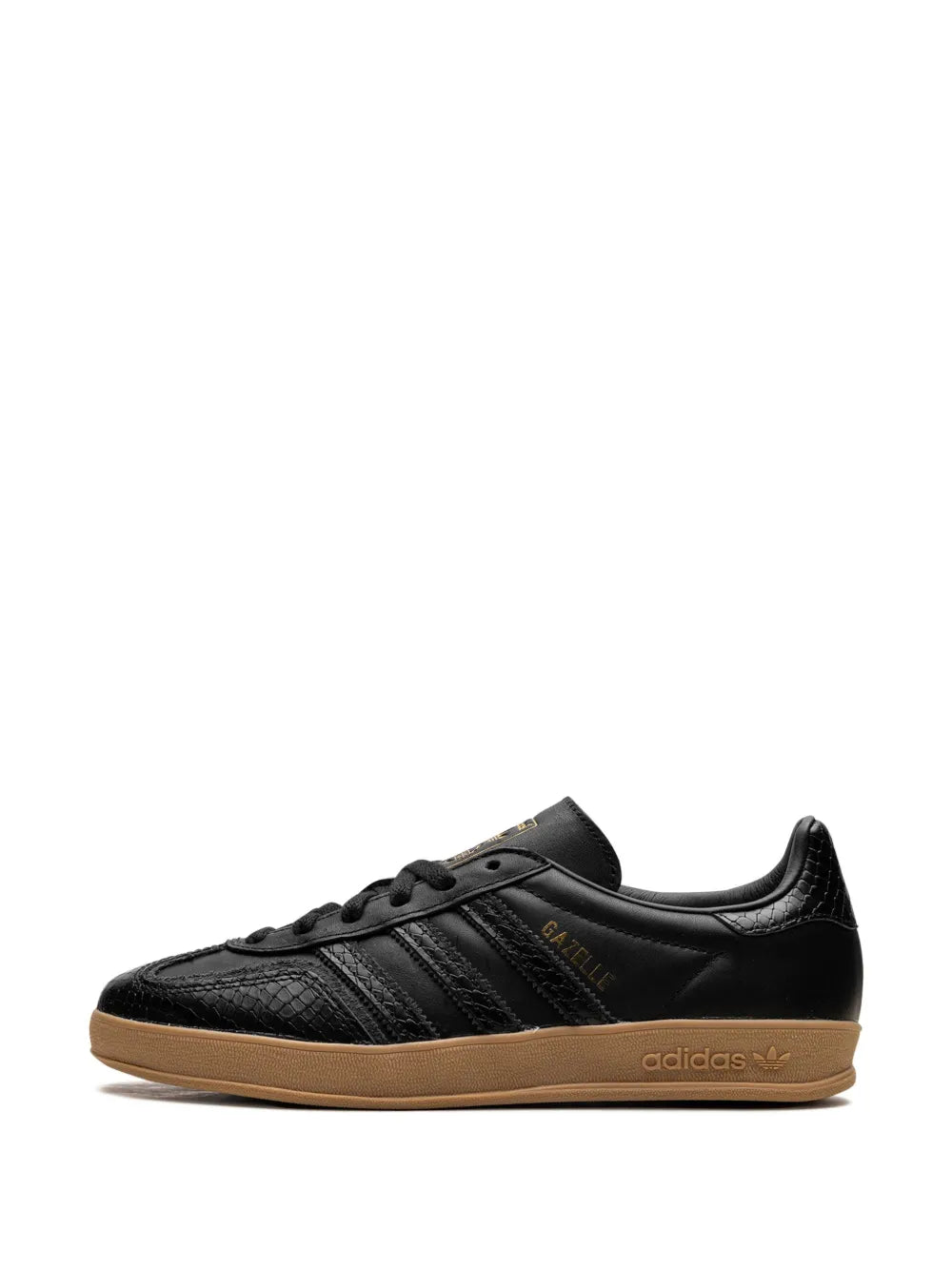 adidas X Gazelle Indoor Core Black/Snakeskin Sneakers — Black — Size US M 4 - US W 5.5 — Detail View