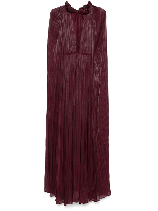 Ana Radu Pleated Gown — Red — Size S — Front View