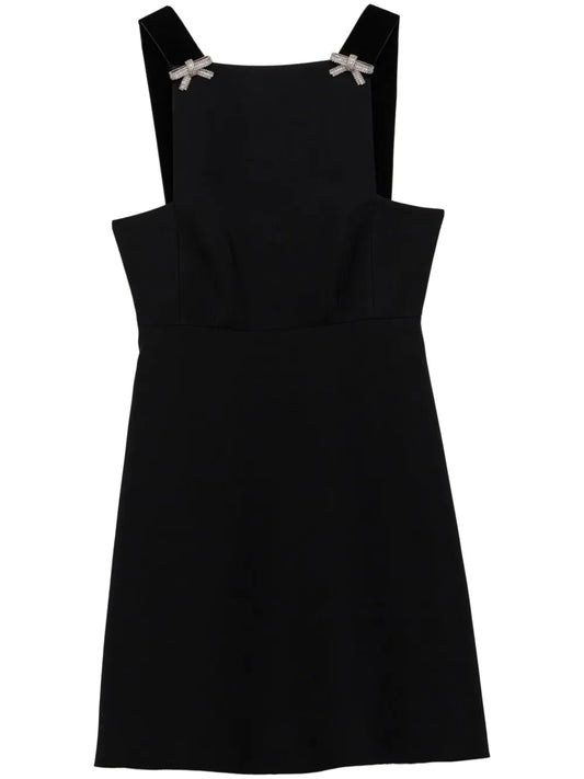 Prada Cady Mini Dress — Black — Size XS — Front View