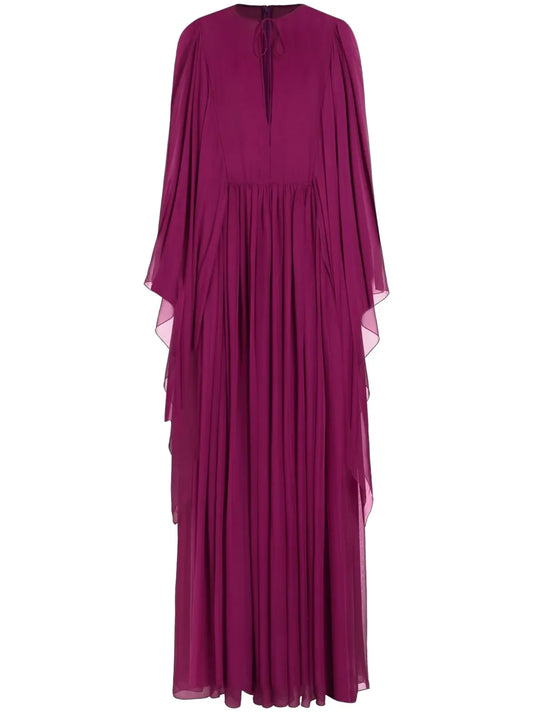 Dolce Gabbana Sheer Gown — Red/ Purple — Size S — Front View