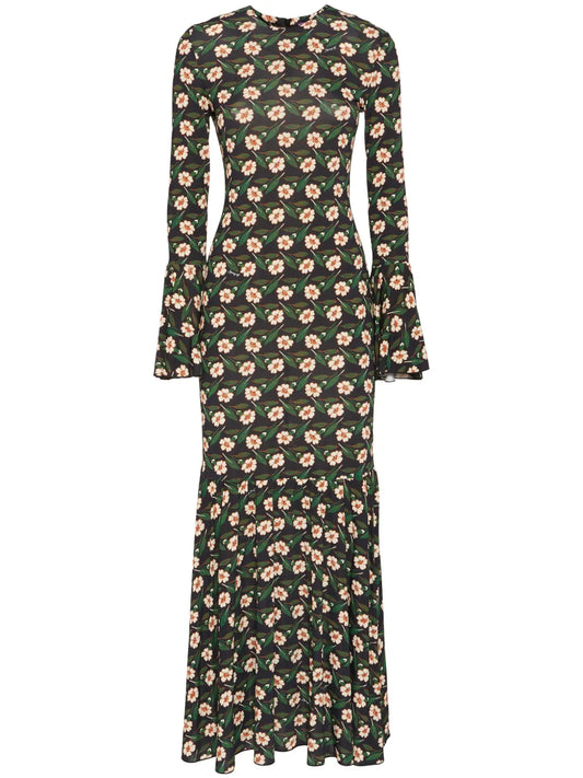 La Doublej Alba Dress — Black/ Red — Size XS — Front View