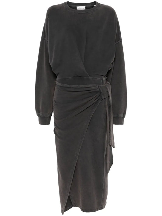 Marant Etoile Sandrina Midi Dress — Black/ Red — Size XS — Front View