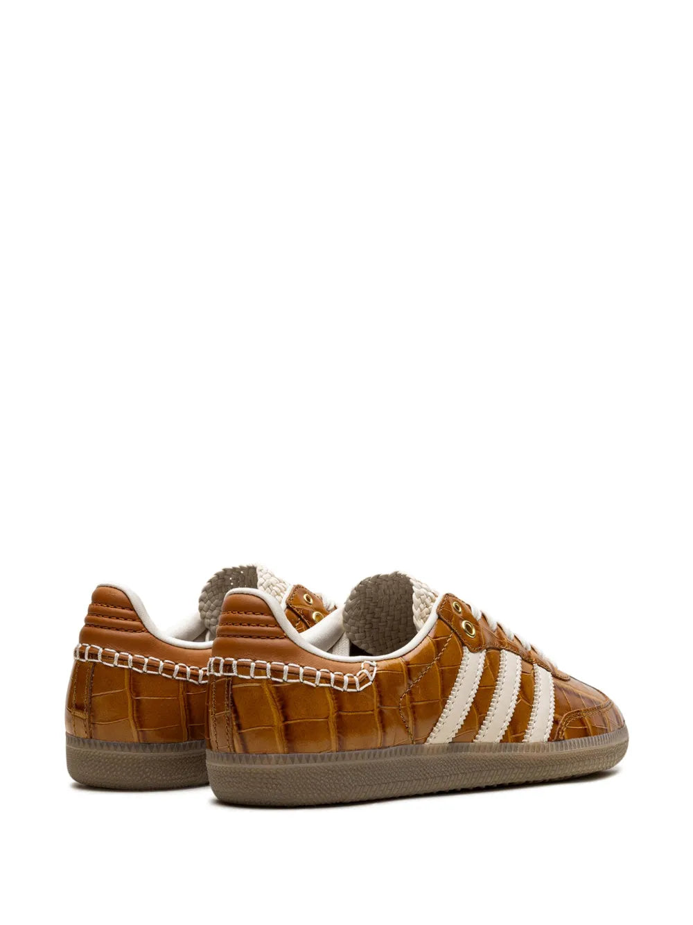 adidas X Wales Bonner Samba Og Brown Croc Sneakers — Caramel Brown — Size US M 9 - US W 10.5 — Back View