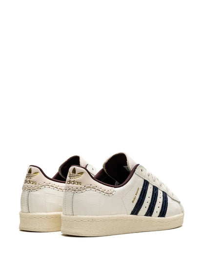 adidas X Wales Bonner Superstar White Croc Sneakers — White/Navy Blue — Size US M 8 - US W 9.5 — Back View