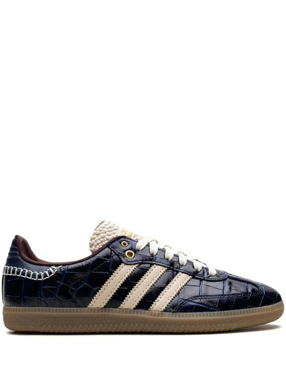 adidas X Wales Bonner Samba Og Navy Croc Sneakers — Navy Blue/White — Size US M 9 - US W 10.5 — Front View