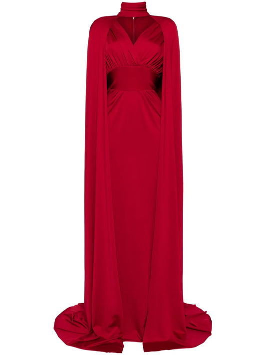Saiid Kobeisy Jersey Dress — Red — Size XS — Front View