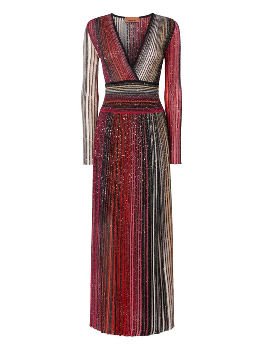 Missoni Pleated Mini Dress — Red — Size XS — Front View