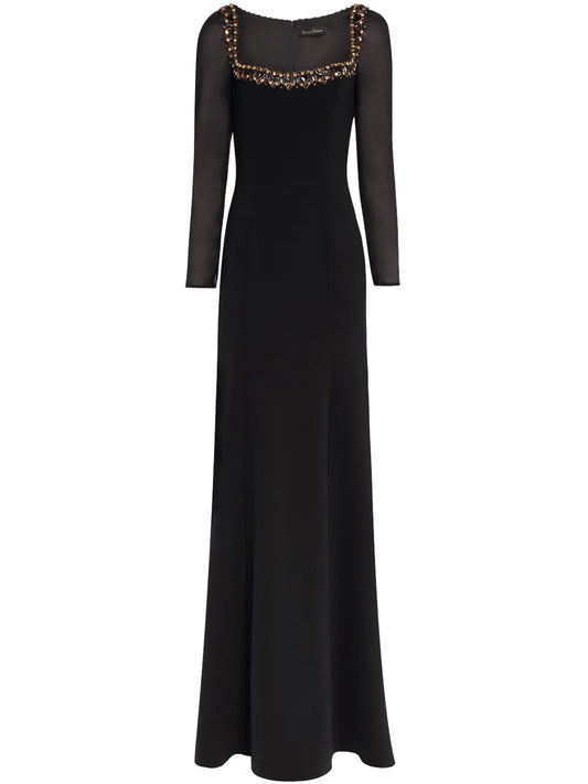 Jenny Packham Jamilia Maxi Dress — Black — Size XS — Front View