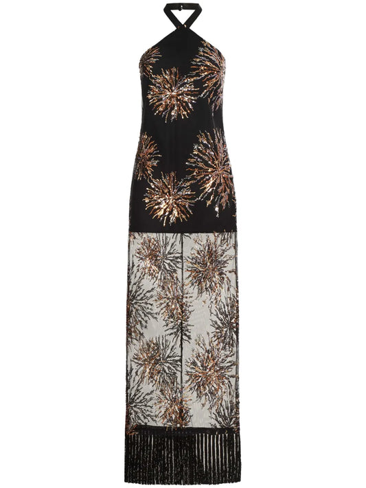 Taller Marmo Nina Soleil Maxi Dress — Black — Size XS — Front View