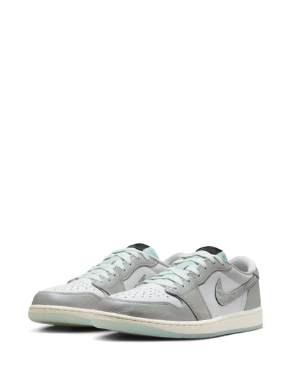 Air Jordan 1 Low Og Year Of The Snake Sneakers — Grey/White/Green — Size US M 10.5 - US W 12 — Side View