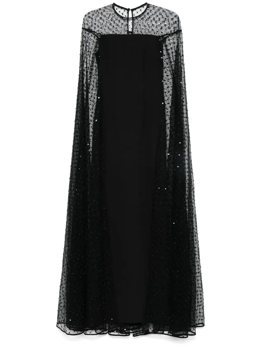 Nissa Sequin Embellished Gown — Black — Size XS — Front View