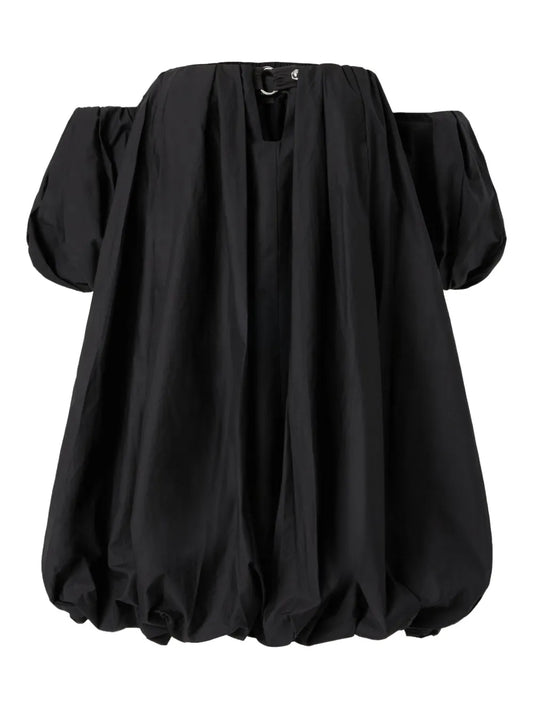 Pinko Balloon Hem Mini Dress — Black/ Red/ Pink — Size S — Front View
