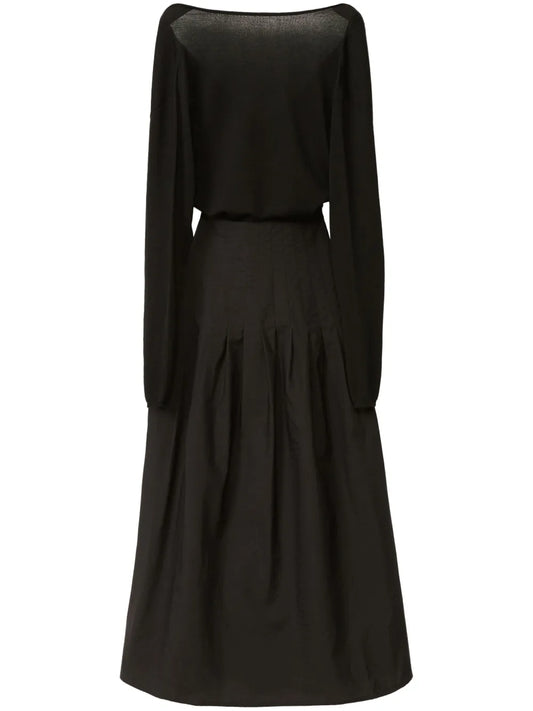 Fabiana Filippi Flared Dress — Black/ Red — Size XS — Front View