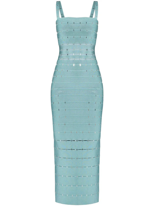 Herve Leger The Lillian Gown — Blue — Size XS — Front View