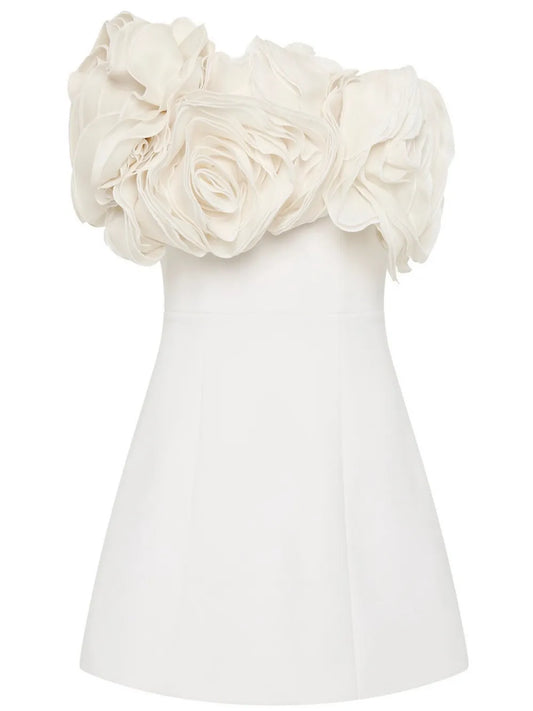 Rachel Gilbert Mini Violet Dress — White — Size XS — Front View