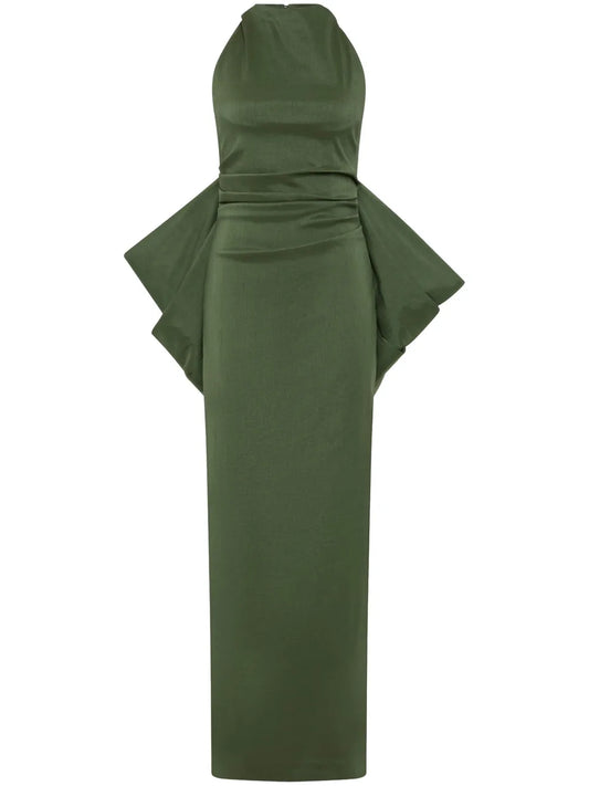 Rachel Gilbert Lottie Gown — Green — Size XS — Front View