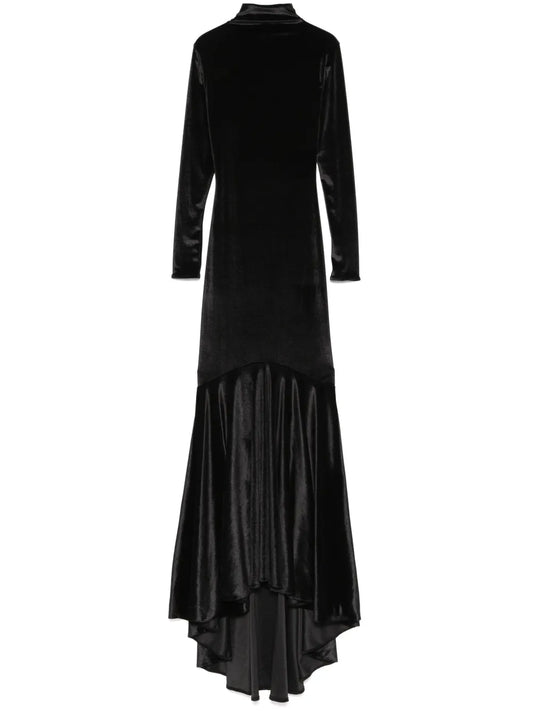 Atu Body Couture Velvet Maxi Dress — Black — Size XS — Front View