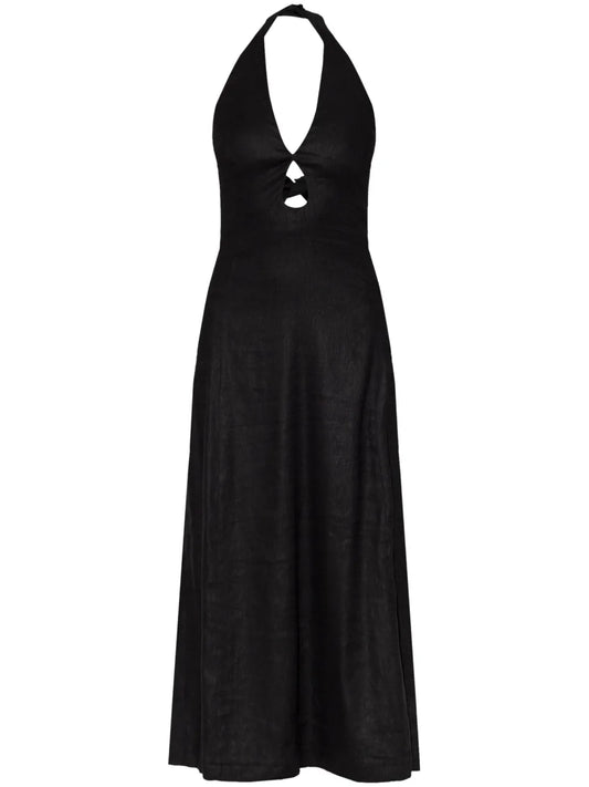 Cult Gaia Lianna Midi Dress — Black — Size S — Front View