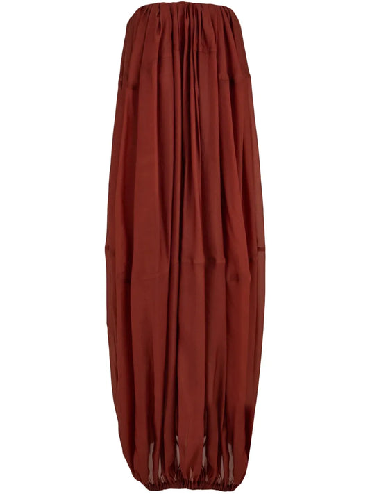 Ferragamo Bustier Maxi Dress — Red — Size XS — Front View