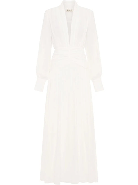 Nicholas Jocelyn Dress — White/ Red — Size XXL — Front View