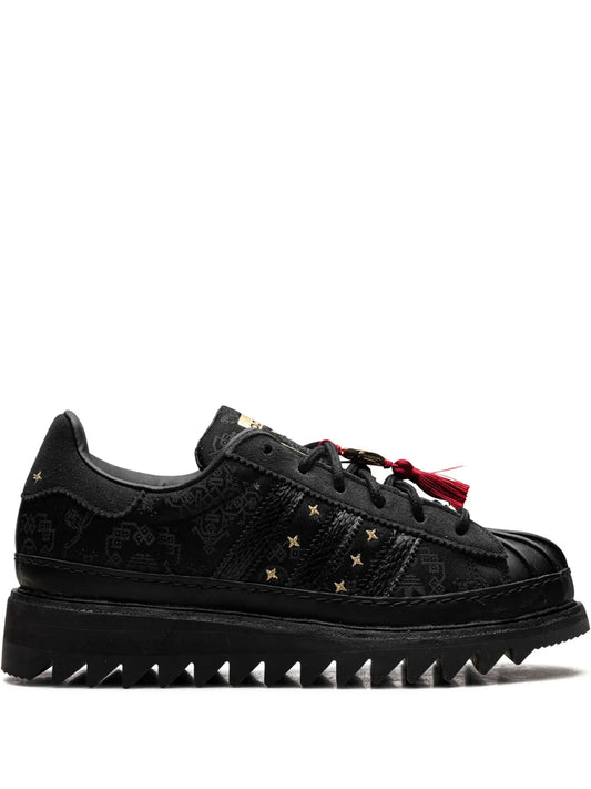 adidas X Clot Superstar Chinese New Year Sneakers — Black — Size US M 10 - US W 11.5 — Front View