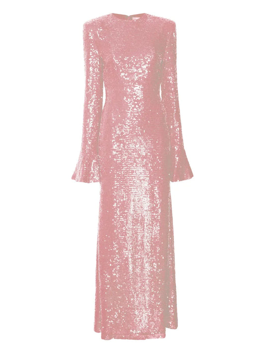 Lapointe Sequin Embellished Maxi Skirt — Pink — Size XS — Front View
