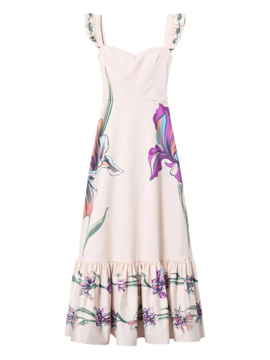 La Doublej Gingerbread Dress — White/ Red — Size S — Front View
