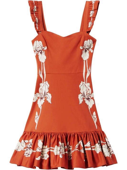 La Doublej Gingerbread Mini Dress — Orange — Size XS — Front View
