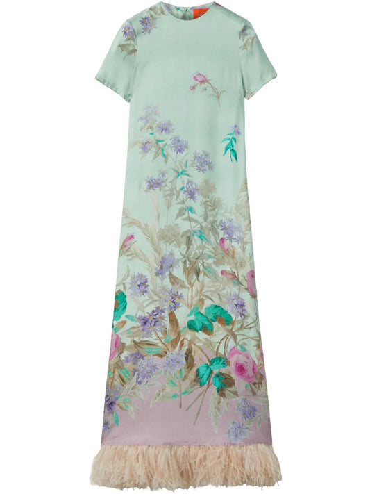 La Doublej Swing Midi Dress — Green — Size XS — Front View