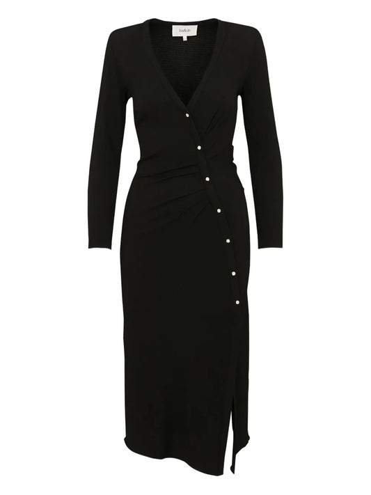 Bash Tango Midi Dress — Black/ Tan — Size XS — Front View