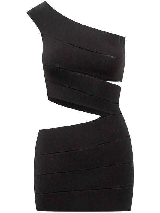 Dsquared2 Bandage Mini Dress — Black/ Red — Size XS — Front View