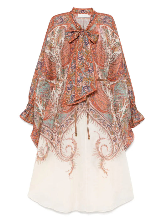 Zimmermann Rhiannon Mini Dress — Beige — Size M — Front View