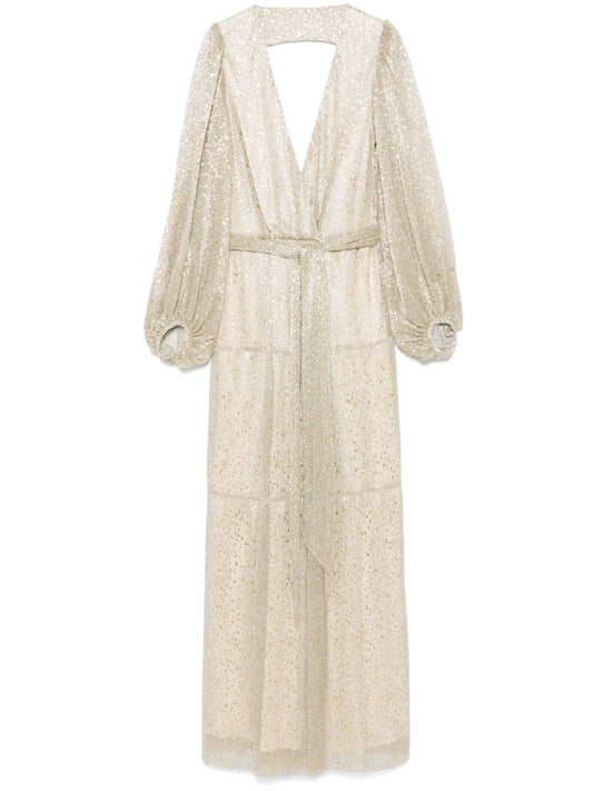 Bash Cala Maxi Dress — Red/ Gold — Size S — Front View
