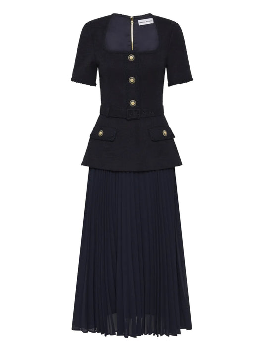 Rebecca Vallance Jonie Midi Skirt — Blue/ Navy — Size XS — Front View