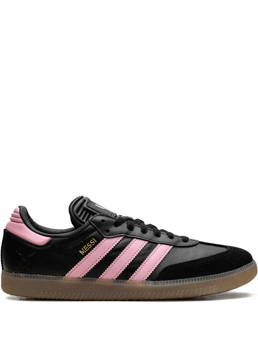 adidas X Lionel Messi Samba Core Black/Gold Metallic/Gum Sneakers — Black — Size US M 6 - US W 7.5 — Front View