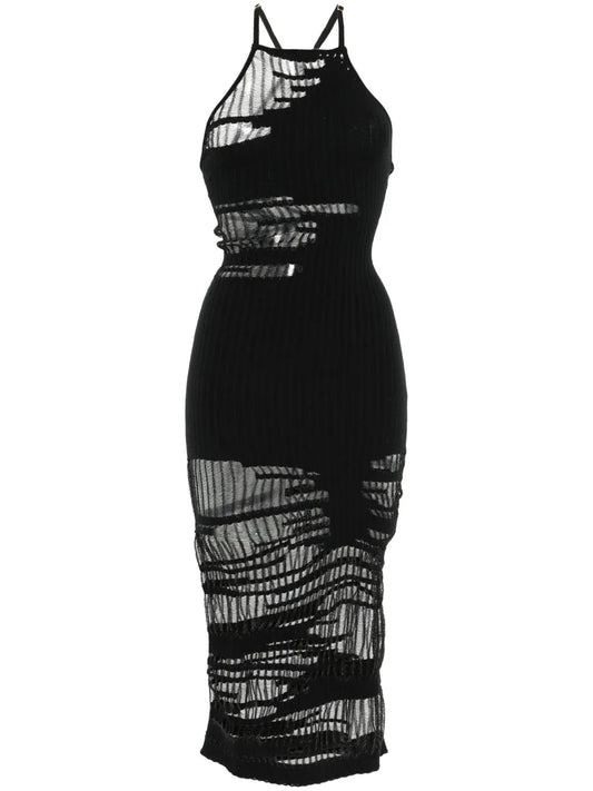 Cult Gaia Nodin Midi Dress — Black — Size XS — Front View