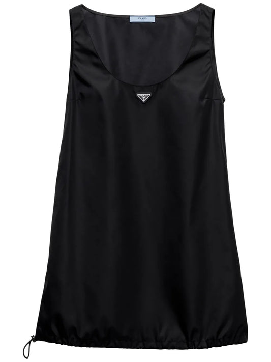 Prada Re Nylon Mini Dress — Black — Size XS — Front View