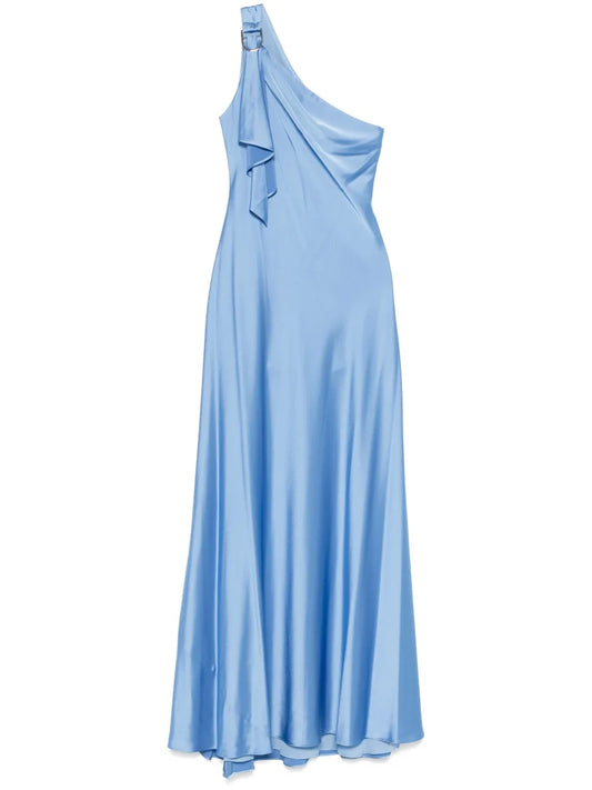 Lauren Ralph Lauren One Shoulder Maxi Dress — Blue — Size XS — Front View