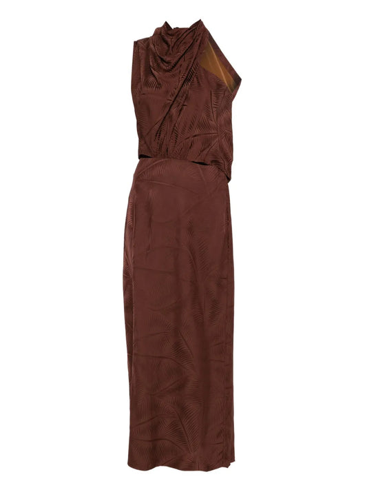 Johanna Ortiz Finding Balance Midi Dress — Brown — Size XS — Front View
