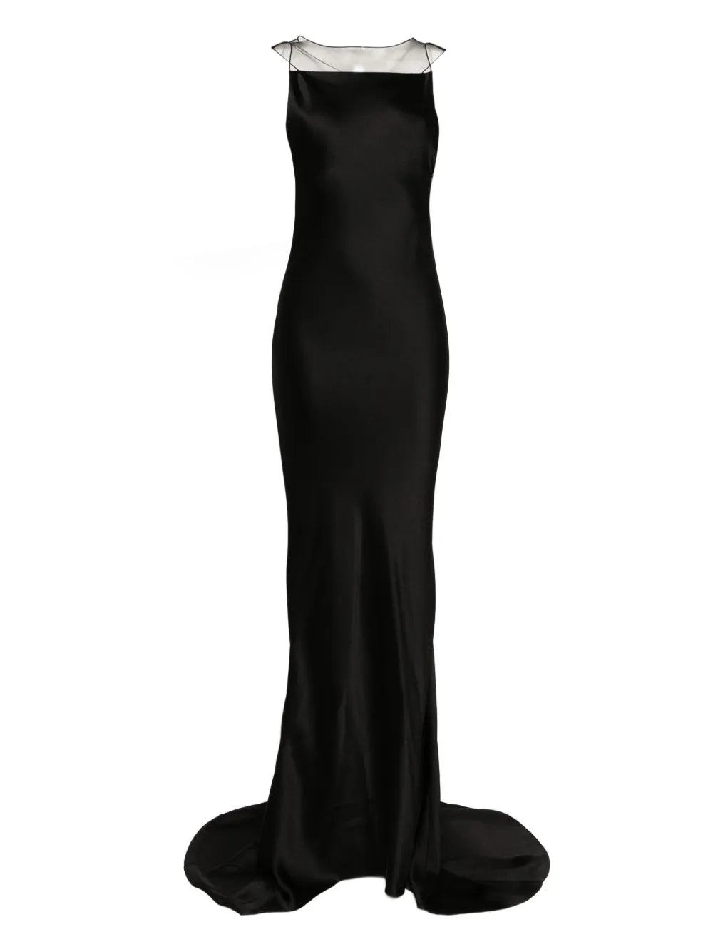 Maison Margiela Hammered Satin Gown — Black/ Red — Size XS — Front View