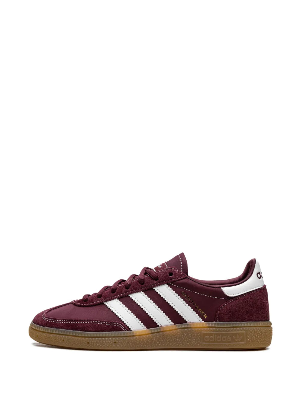 adidas X Sporty & Rich Handball Spezial Shadow Red Sneakers — Bordeaux Red — Size US M 9 - US W 10.5 — Detail View